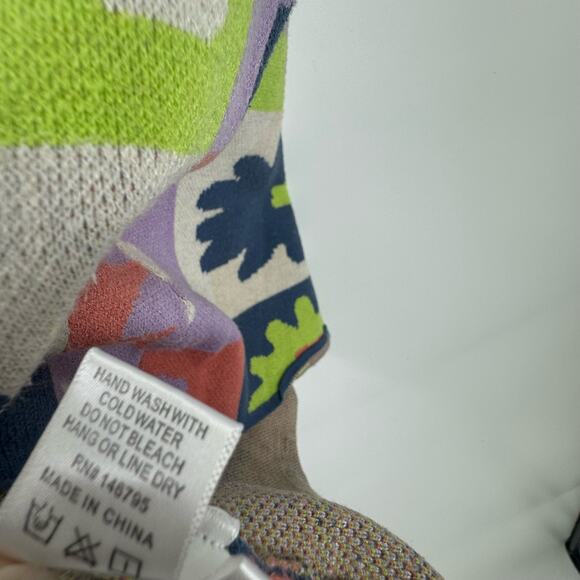 Louna Knit Shift Mini Dress Crew Neck Sleeveless Blue Printed Floral Multi SZ XS - Picture 9 of 11